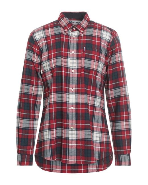 Barbour Red Shirt Cotton, Elastane for men