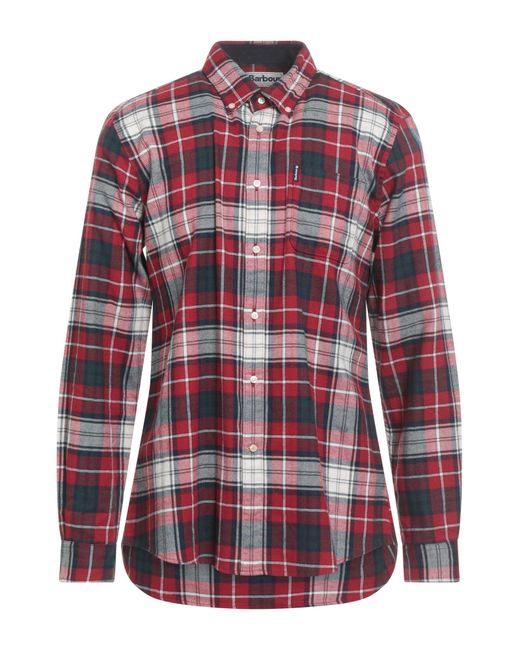 Barbour Red Shirt Cotton, Elastane for men