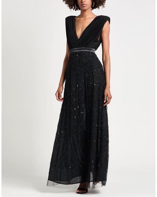 Elisabetta Franchi Black Maxi Dress Viscose, Polyester, Polyamide, Elastane, Glass
