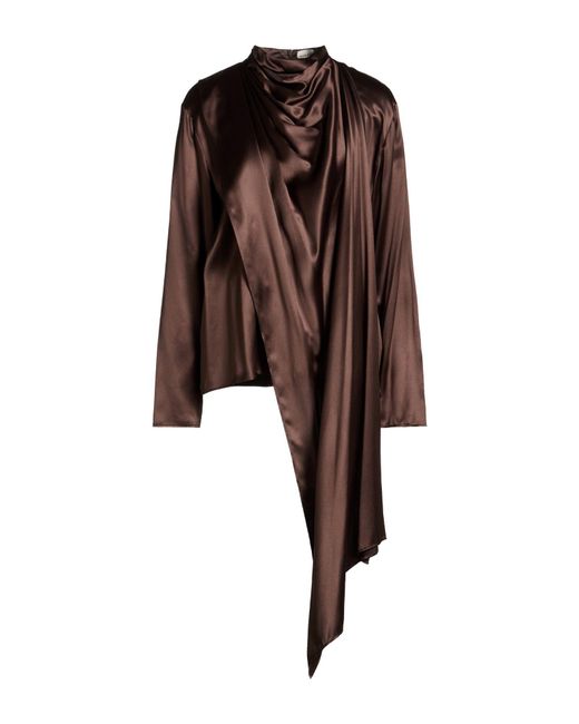 Magda Butrym Brown Dark Top Silk