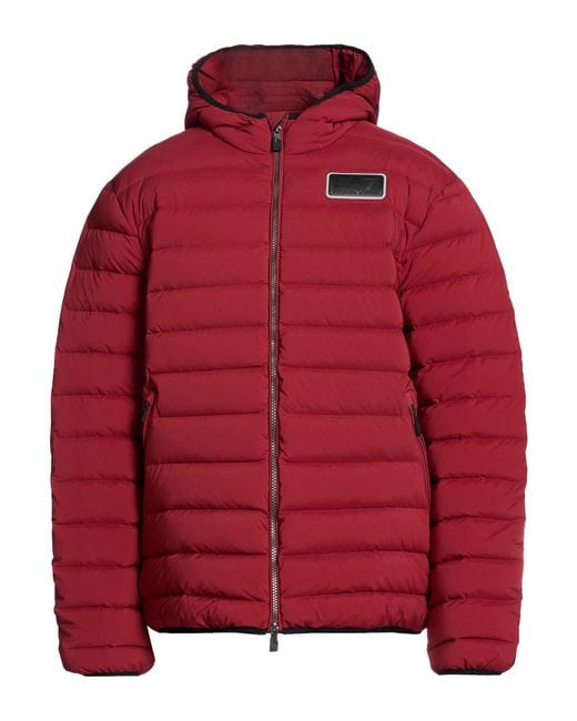 EA7 Red Puffer Polyester, Elastane for men