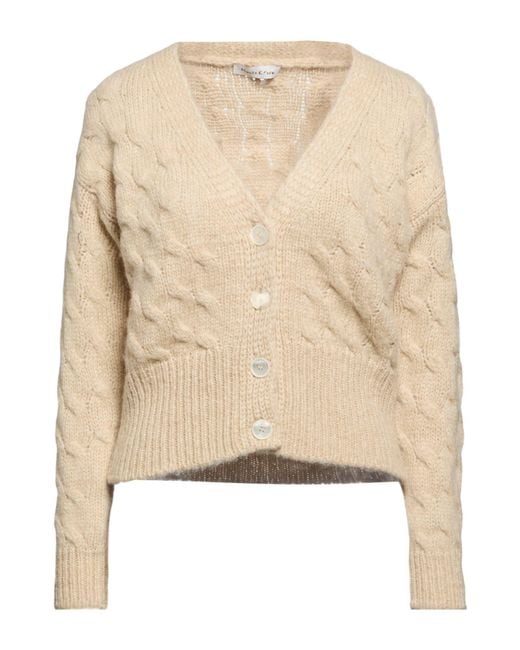Manila Grace Natural Cardigan Alpaca Wool, Wool, Acrylic, Polyamide