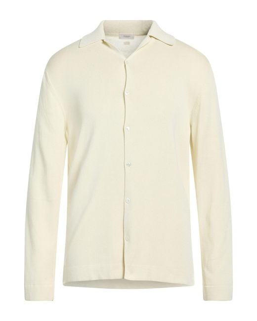 Agnona White Cream Shirt Silk, Cotton, Metal for men