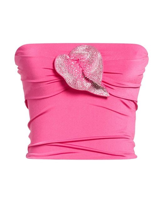 GIUSEPPE DI MORABITO Pink Fuchsia Top Polyester, Elastane