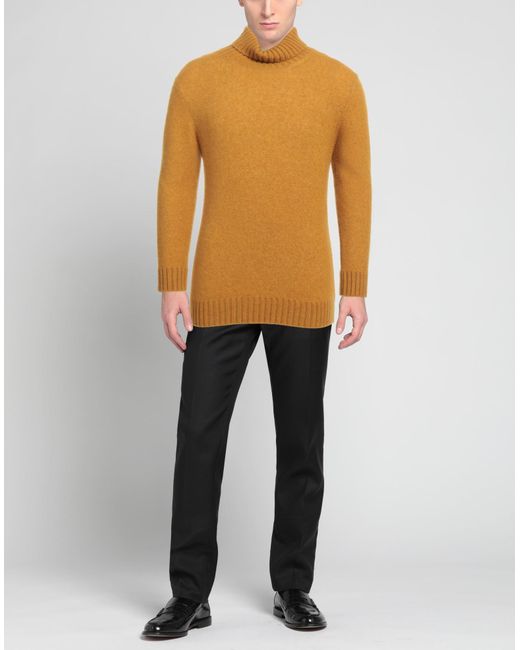 Piacenza Cashmere Orange Mustard Turtleneck Cashmere, Silk, Polyamide for men