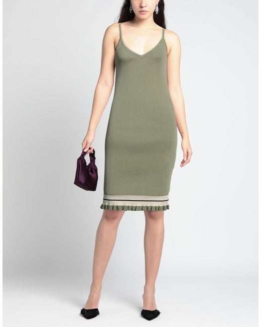 Palm Angels Green Midi Dress