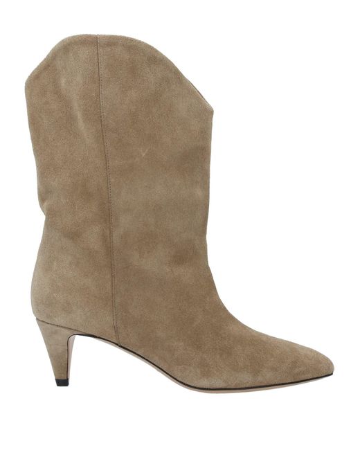 Isabel Marant Gray Sand Ankle Boots Calfskin