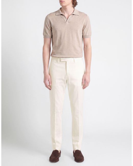 Lardini White Ivory Pants Cotton, Elastane for men
