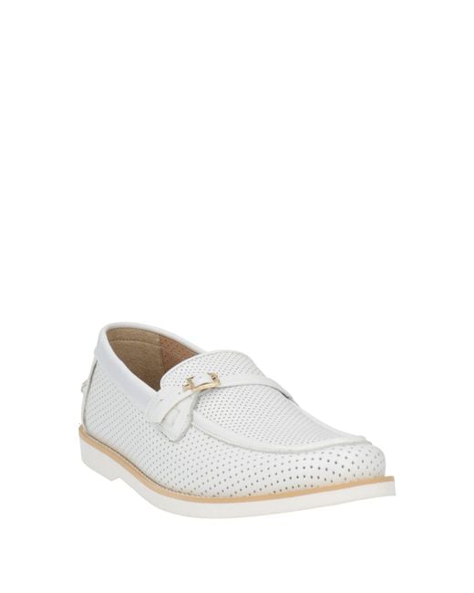 Baldinini White Loafers Leather
