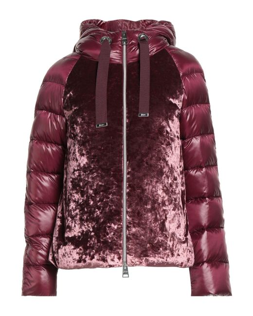 Herno Red Garnet Puffer Polyester, Elastane, Polyamide, Cotton, Acetate