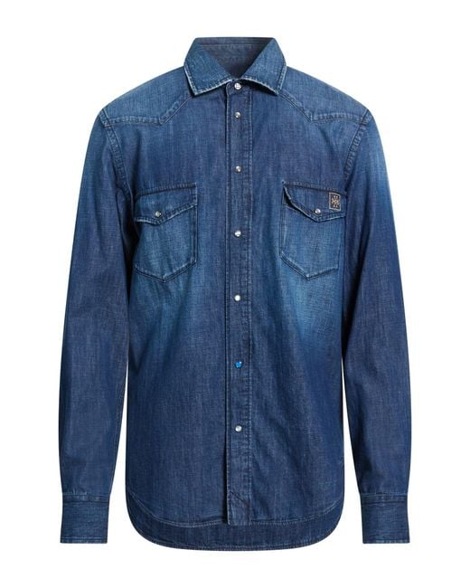 Jacob Cohen Blue Denim Shirt Cotton for men