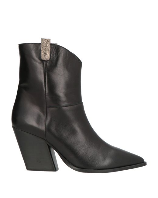 PAOLO MATTEI Black Ankle Boots Leather