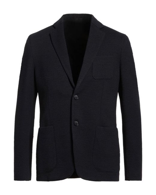 Giorgio Armani Blue Midnight Blazer Viscose, Virgin Wool, Acrylic, Polyamide, Elastane for men