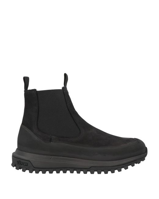 Diemme Black Ankle Boots Leather, Rubber for men