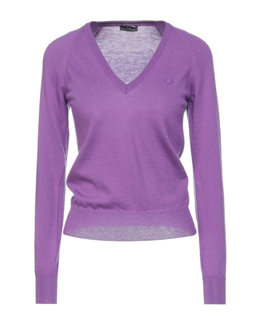 Fred Perry Wool Jumper in Light Purple 