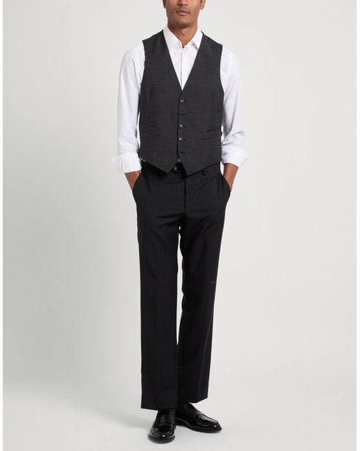 Tombolini Black Charcoal Tailored Vest Wool for men