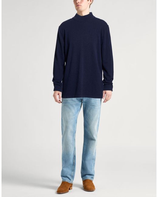 Daniele Fiesoli Blue Absolutely Midnight Turtleneck Wool, Cashmere for men