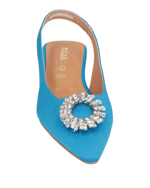 Nila & Nila Blue Azure Ballet Flats Textile Fibers