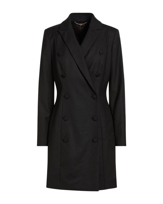 MARCIANO BY GUESS Black Mini Dress Polyester, Virgin Wool, Elastane