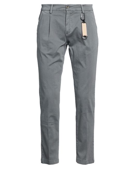 Manuel Ritz Gray Pants Cotton, Elastane for men