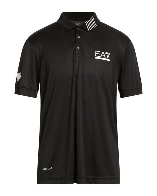 EA7 Black Polo Shirts for men