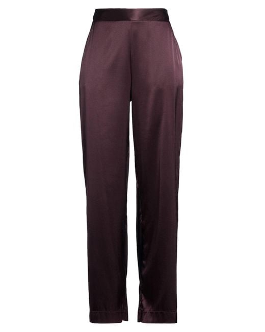 Roberto Collina Purple Plum Pants Silk, Elastane