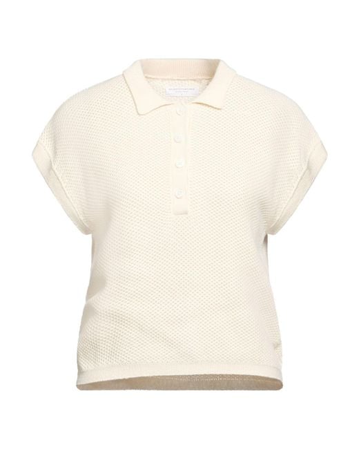 Majestic Filatures White Cream Polo Shirt Cotton