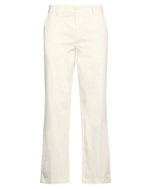 WOC WRITING ON COVER White Pants Cotton, Elastane for men