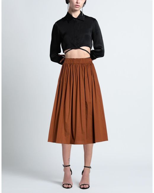 Shirtaporter Brown Midi Skirts