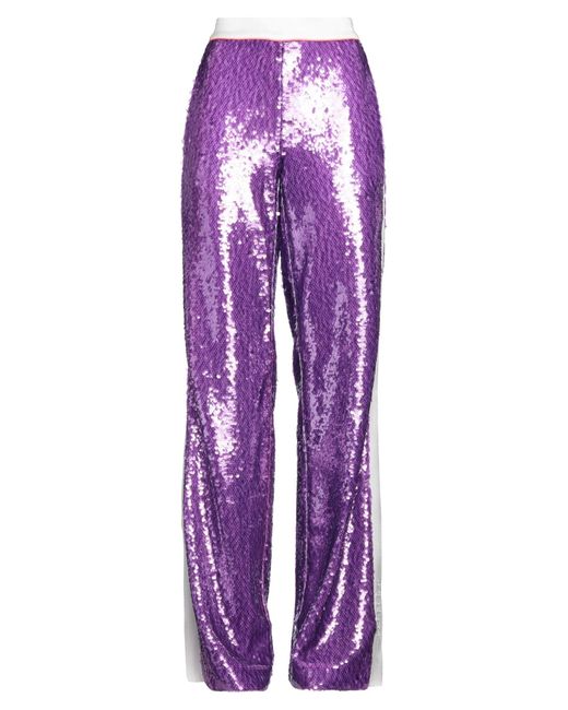 Iceberg Purple Pants Polyester, Acetate, Viscose
