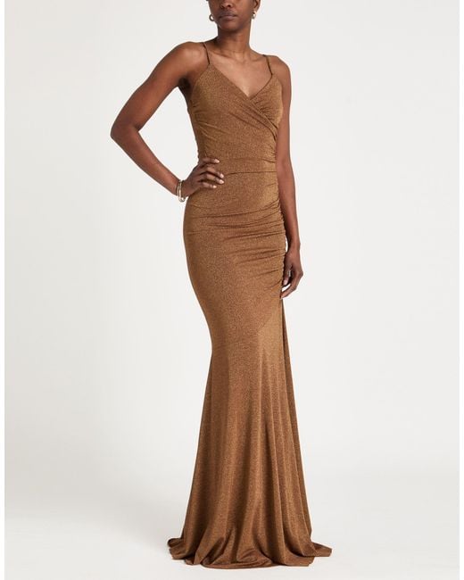 La Petite Robe Di Chiara Boni Brown Maxi Dress Polyamide, Viscose, Elastane, Polyester