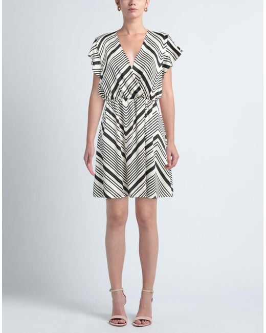 Liu Jo White Better Ivory Mini Dress Polyester