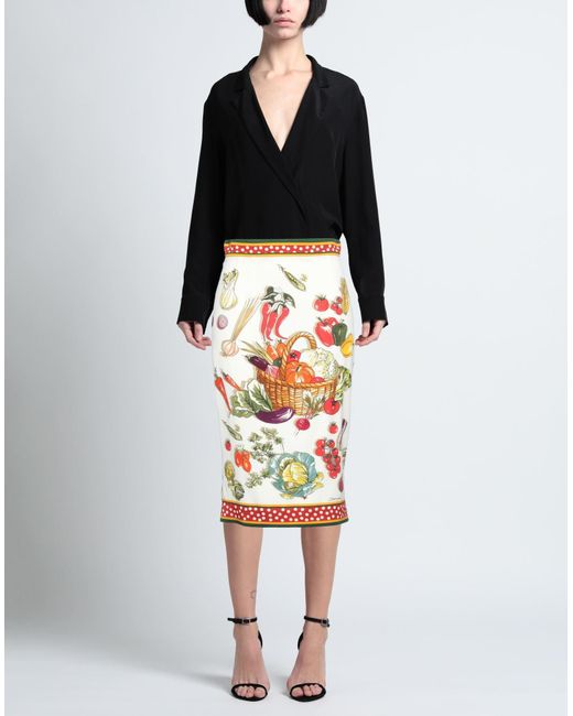 Dolce & Gabbana White Midi Skirt