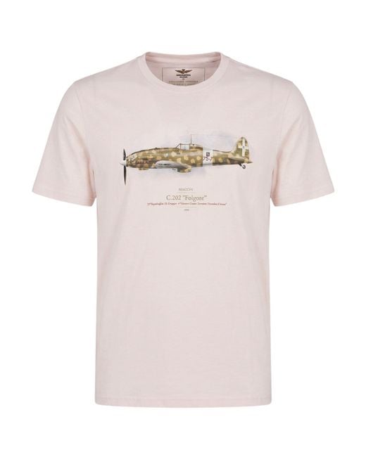 Aeronautica Militare Pink Cream T-Shirt Cotton for men