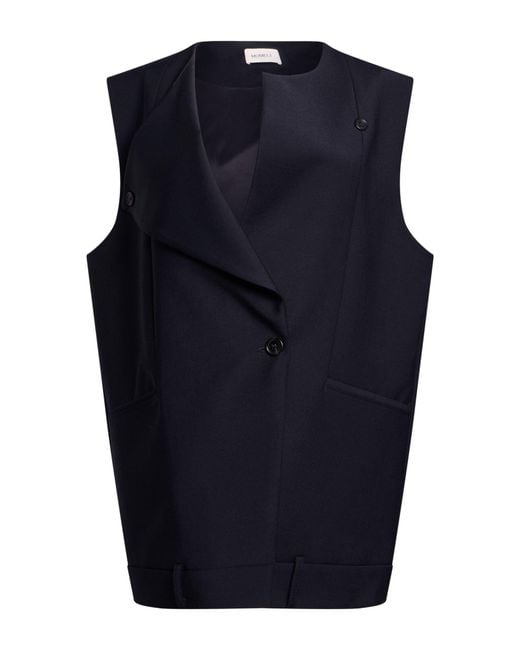 MEIMEIJ Blue Tailored Vest Polyester, Wool, Elastane