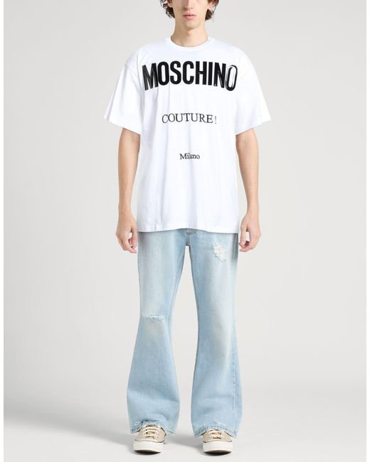 Moschino Blue Couture T-Shirt Organic Cotton for men