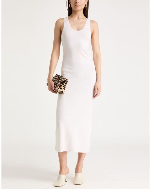 Max Mara White Ivory Maxi Dress Virgin Wool