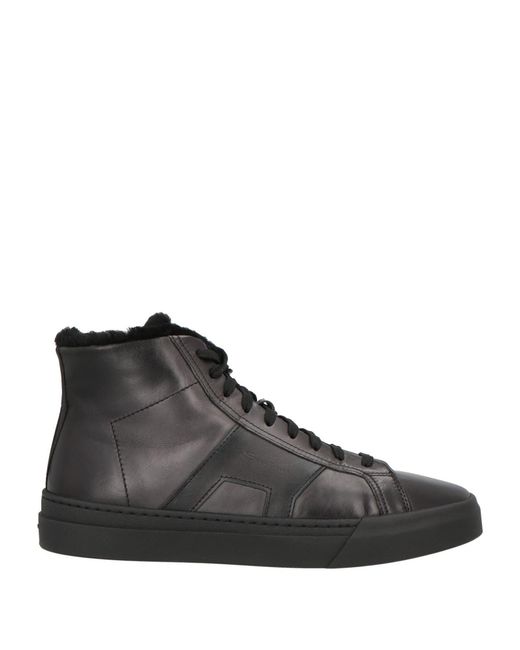 Santoni Black Sneakers Leather for men