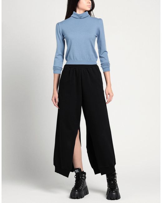 Soallure Blue Slate Turtleneck Viscose, Polyester, Polyamide