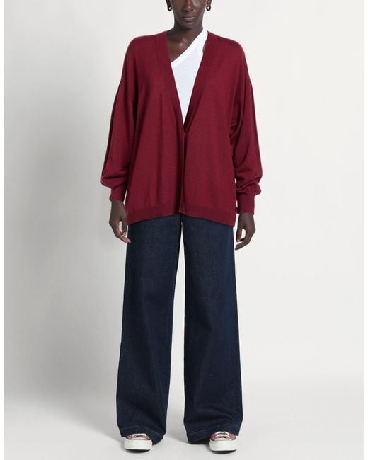 Xandres Purple Burgundy Cardigan Merino Wool