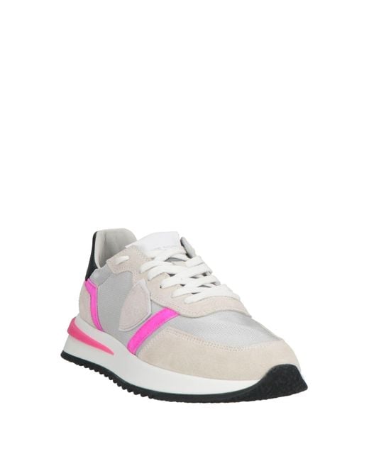 Philippe Model Pink Sneakers Leather, Textile Fibers
