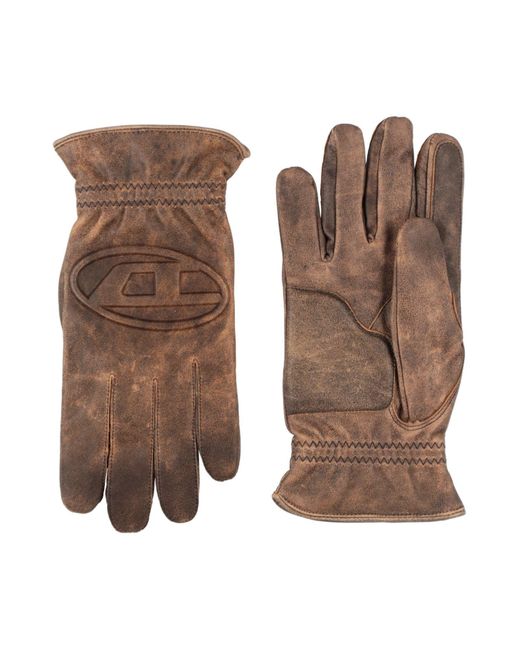 DIESEL Brown Gloves for men