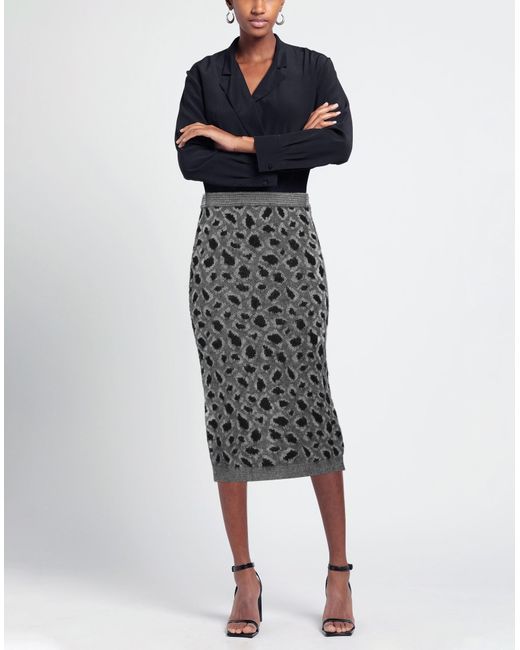Angela Davis Gray Midi Skirt