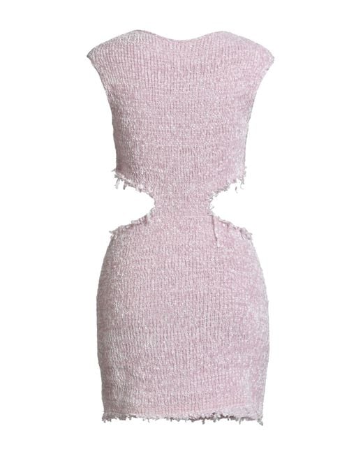 Jil Sander Purple Mini Dress Silk, Cotton