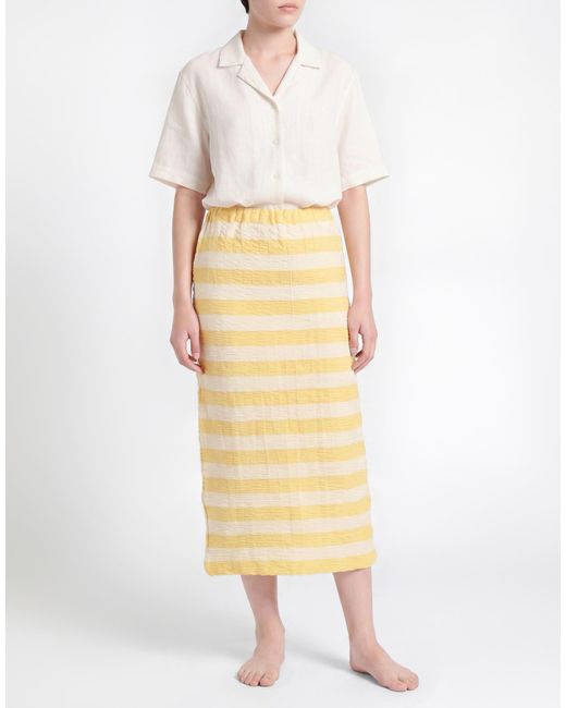 Sunnei Yellow Midi Skirt Viscose, Polyester, Elastane