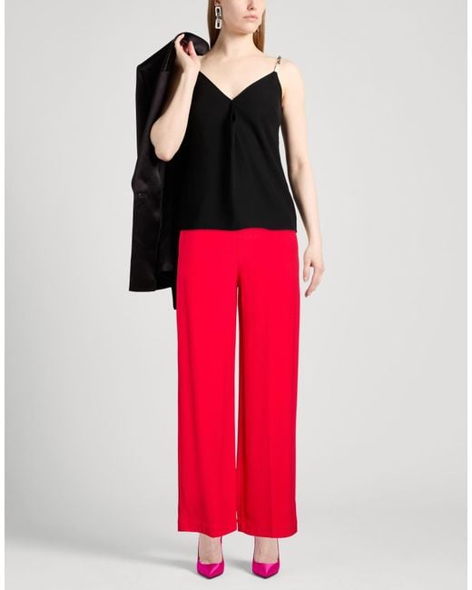 Liviana Conti Red Pants Viscose, Acetate