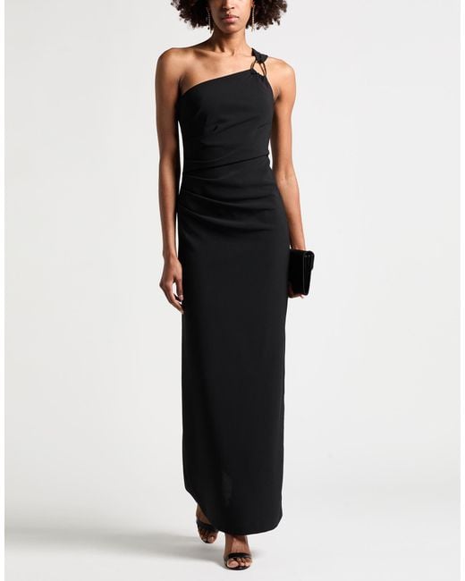 Kaos Black Maxi Dress Polyester, Elastane