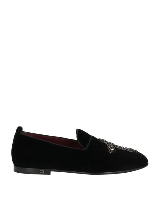 Dolce & Gabbana Black Loafers Cotton for men