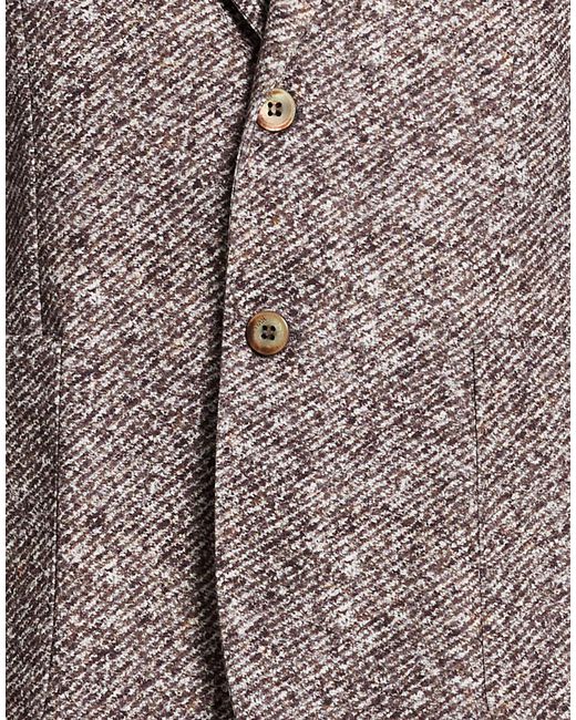 Havana & Co. Brown Blazer Polyester, Cotton, Elastane for men