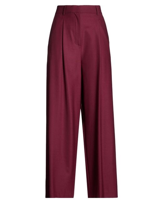 Ottod'Ame Red Burgundy Pants Polyester, Virgin Wool, Elastane